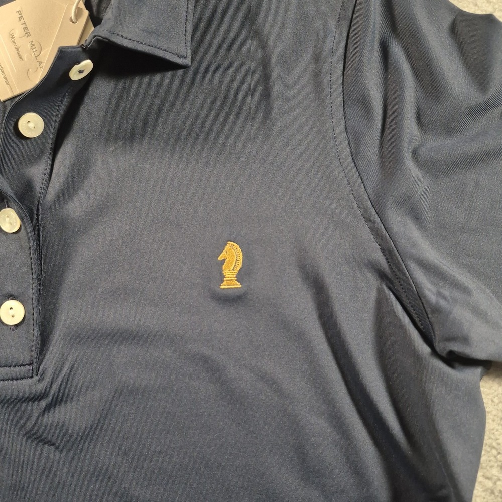 Peter Millar Womens Sun Protection UPF 50+ Golf Polo Shirt Navy Blue Size Medium - Picture 3 of 9